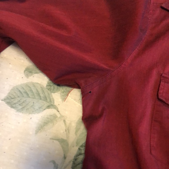 Maroon Button Down Long-Sleeve Blouse - Picture 14 of 14
